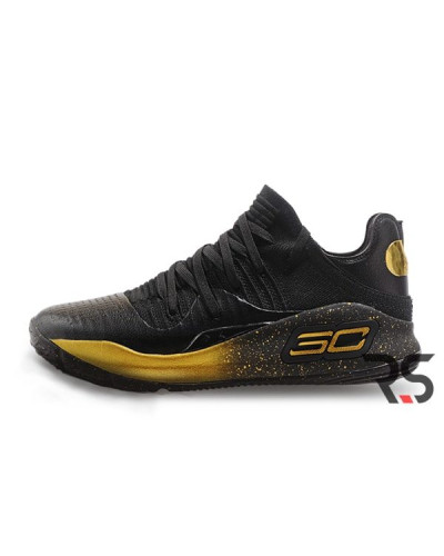 Мужские кроссовки Under Armour Curry 4 Low «Black/Gold»