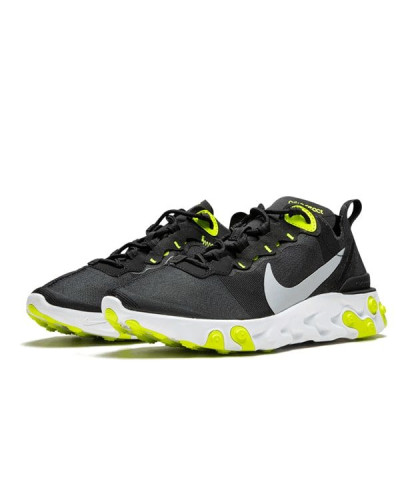 Летние кроссовки Nike React Element 55 «Black Wolf Grey-Volt»