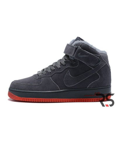 Мужские кроссовки Nike Air Force 1 Winter «Gray/Red»