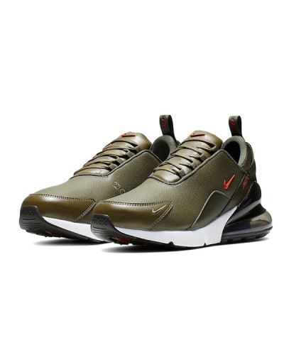 Кроссовки Nike Air Max 270 Premium Leather «Olive/Orange»