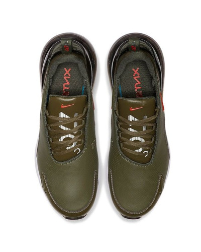 Кроссовки Nike Air Max 270 Premium Leather «Olive/Orange»