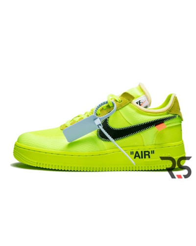 Осенние кроссовки Nike Air Force 1 Low Off-White «Volt»