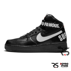 Осенние кроссовки Nike Air Force 1 High Supreme World Famous «Black»