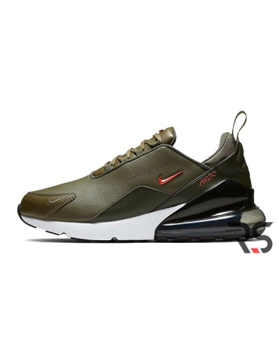 Кроссовки Nike Air Max 270 Premium Leather «Olive/Orange»
