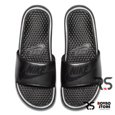Женские тапочки Nike Benassi JDI «Metallic Black»