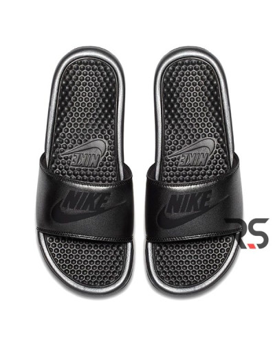Женские тапочки Nike Benassi JDI «Metallic Black»
