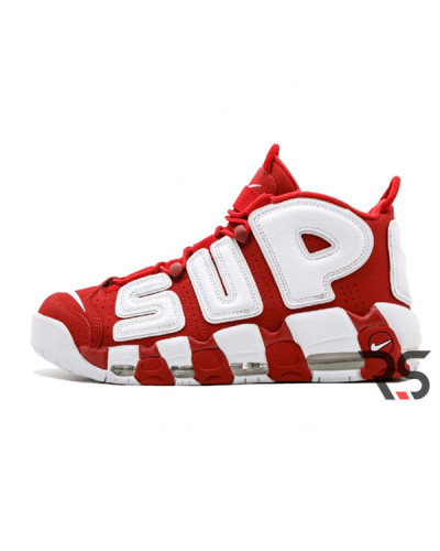 Мужские кроссовки Nike Air More Uptempo Supreme «Red/White»