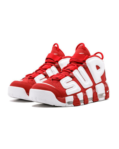 Мужские кроссовки Nike Air More Uptempo Supreme «Red/White»