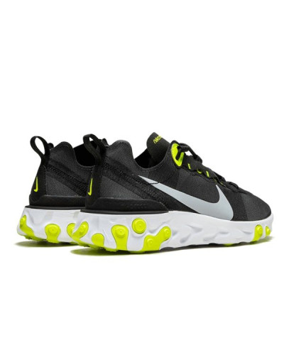 Кроссовки Nike React Element 55 «Black/Wolf Grey-Volt»