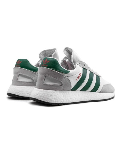 Осенние кроссовки Adidas Iniki Runner «Cloud white Bold Green»