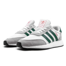 Осенние кроссовки Adidas Iniki Runner «Cloud white Bold Green»
