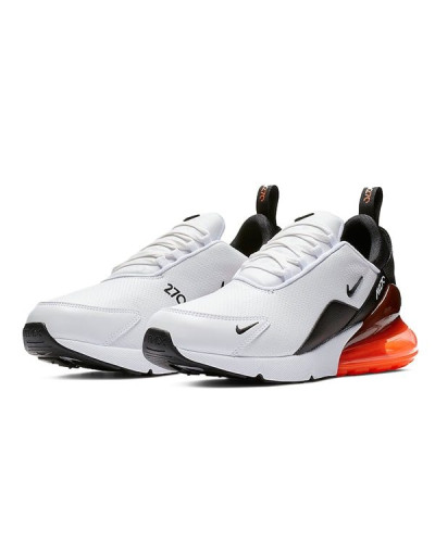 Кроссовки Nike Air Max 270 Premium Leather «White/Black Orange»