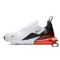Кроссовки Nike Air Max 270 Premium Leather «White/Black Orange»