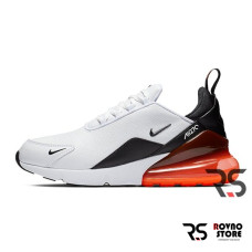 Кроссовки Nike Air Max 270 Premium Leather «White/Black Orange»