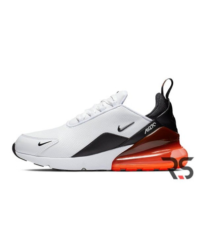 Кроссовки Nike Air Max 270 Premium Leather «White/Black Orange»