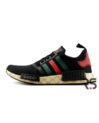 Мужские кроссовки Adidas NMD Gucci x LV «Black»