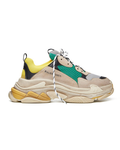 Мужские кроссовки Balenciaga Triple S “Beige Green Yellow”