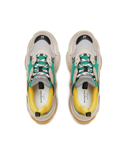 Мужские кроссовки Balenciaga Triple S “Beige Green Yellow”