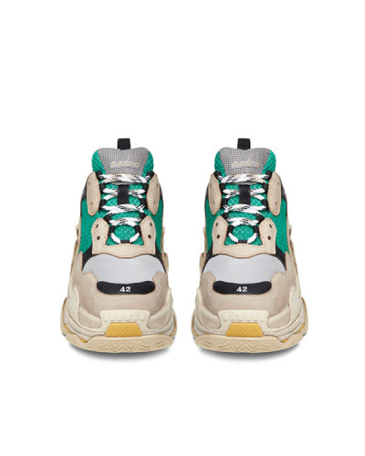 Мужские кроссовки Balenciaga Triple S “Beige Green Yellow”