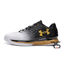 Мужские кроссовки Under Armour Curry 1 MVP Low «Black-white-gold»
