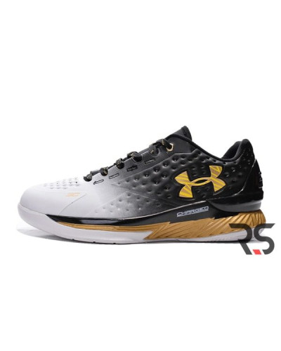 Мужские кроссовки Under Armour Curry 1 MVP Low «Black-white-gold»
