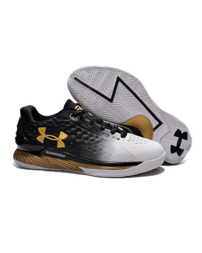 Мужские кроссовки Under Armour Curry 1 MVP Low «Black-white-gold»