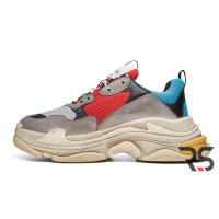 Мужские кроссовки Balenciaga Triple S «Grey Red Blue»