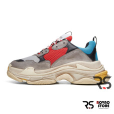 Мужские кроссовки Balenciaga Triple S «Grey Red Blue»