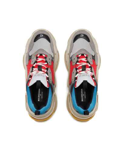 Мужские кроссовки Balenciaga Triple S «Grey Red Blue»