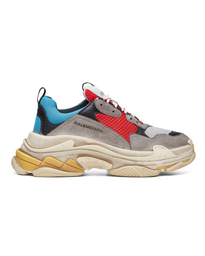 Мужские кроссовки Balenciaga Triple S «Grey Red Blue»