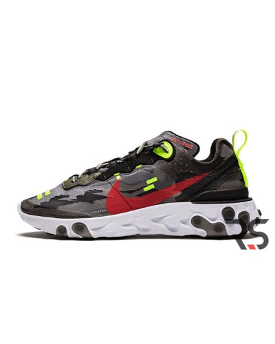 Мужские кроссовки Nike React Element 87 «Medium Olive Volt Crimson»