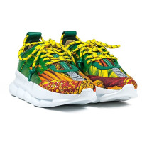 Женские кроссовки Versace Chain Reaction «Green/Yellow»