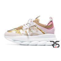 Женские кроссовки Versace Chain Reaction «White/Pink»