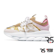 Женские кроссовки Versace Chain Reaction «White/Pink»