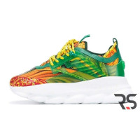 Женские кроссовки Versace Chain Reaction «Green/Yellow»