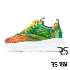 Женские кроссовки Versace Chain Reaction «Green/Yellow»